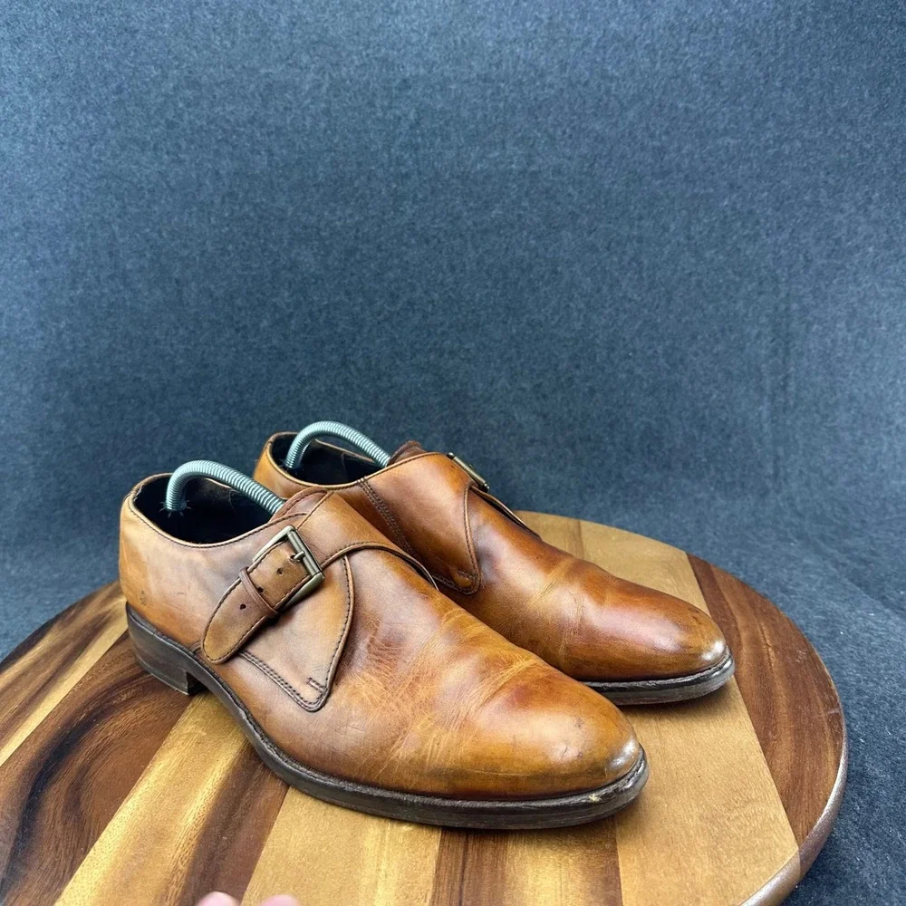 Vtg Cole Haan Air Madison Tan Monk Strap Loafers Sz 10 M Nikeair Derby Oxford